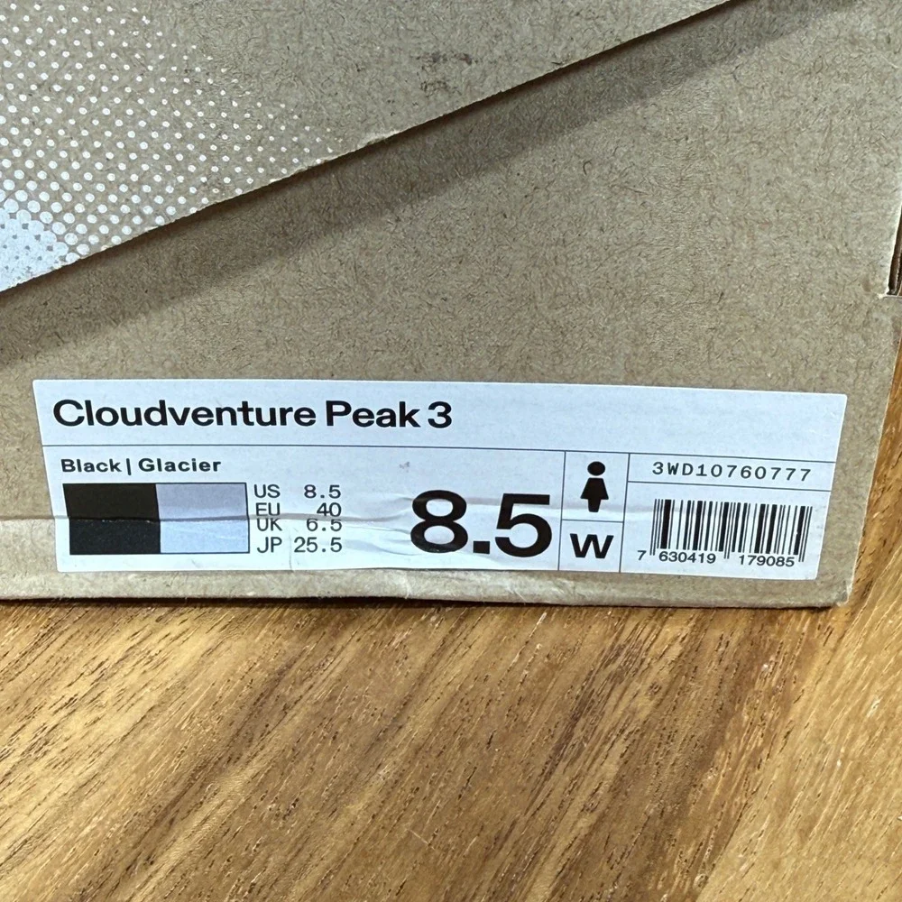On‎ Running Shoes Womens 8.5 Black Sneakers Cloudventure Peak 3 Trail Hiking